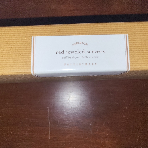 Pottery Barn Red Jewled Servers - Picture 4 of 4